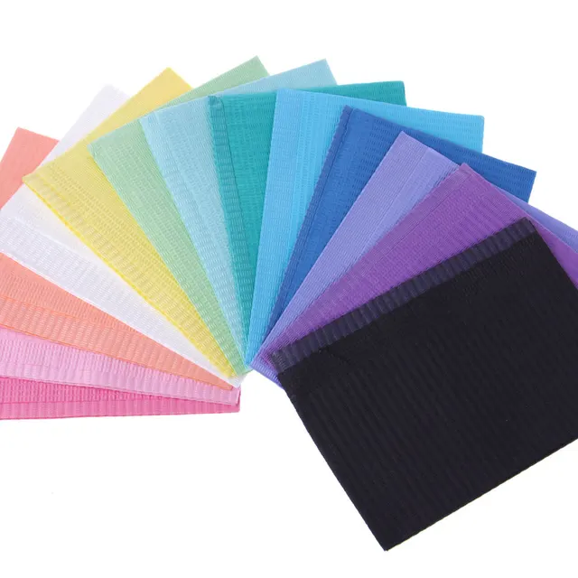 Colorful Medical Napkin Waterproof Beauty Disposable 3 Ply Patient Dental Bibs