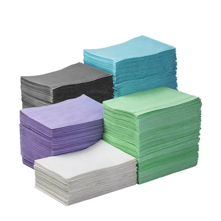 Colorful Medical Napkin Waterproof Beauty Disposable 3 Ply Patient Dental Bibs 5