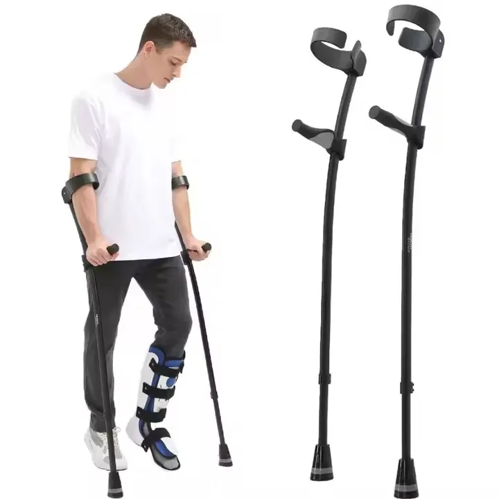 Adjustable Aluminum Crutches for Elderly Disabled Adults Lightweight Durable Mobility Aid with Ergonomic Handles Non-Slip Tips 2