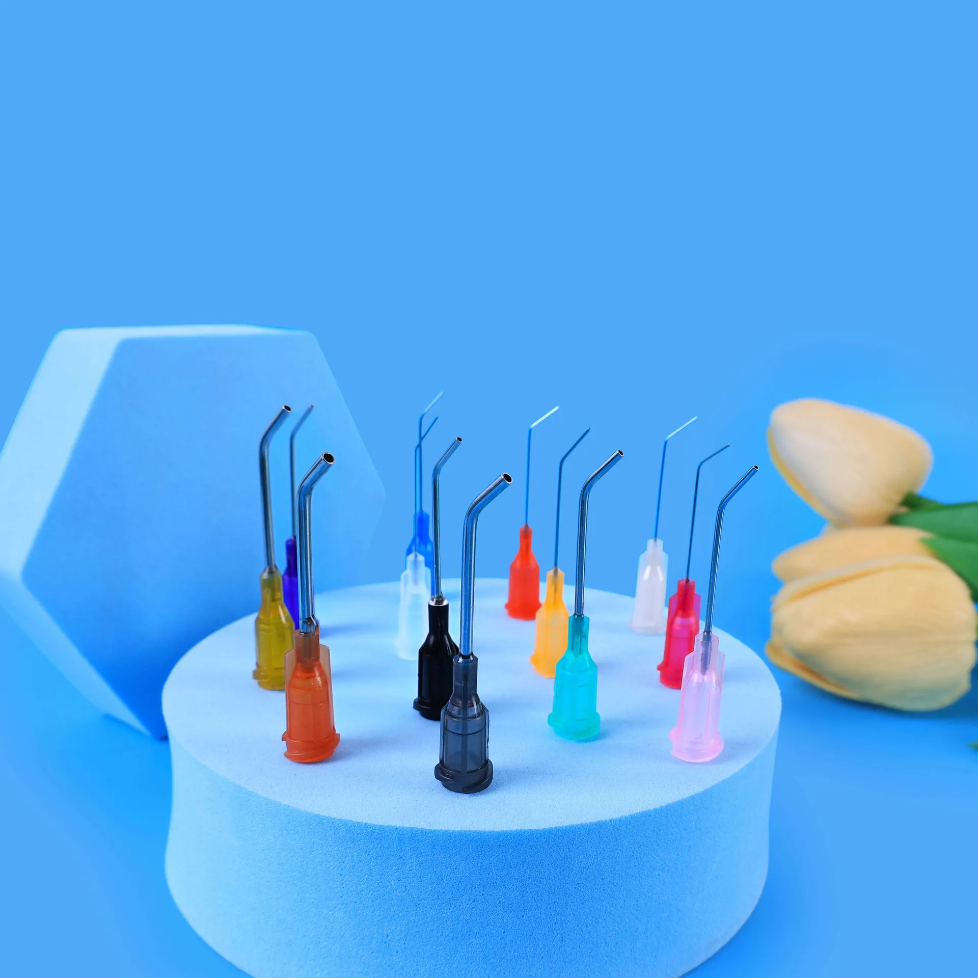 Full Size Sterile Blunt Pre-bent Needle for Dental Dental Syringe Dispensing Tips Pre-curved Dermal Hypodermic Filler Cannula 4
