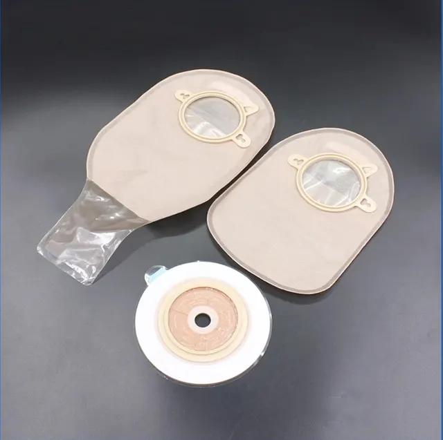 One piece open type colostomy bag ostomy bag with clip
