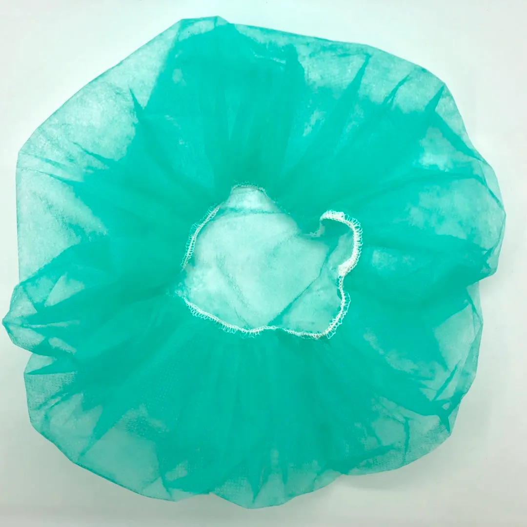 Disposable Non woven PP Bouffant Nurse Caps Green 2
