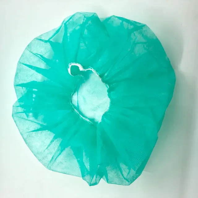 Disposable Non woven PP Bouffant Nurse Caps Green