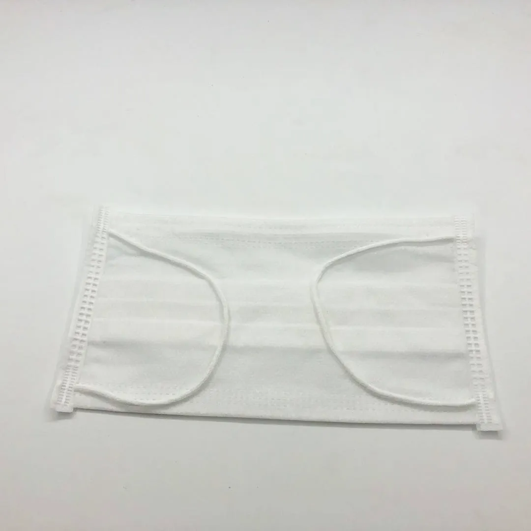 Disposable 3ply non-woven Rubber Elastic Earloop Face Mask white 4