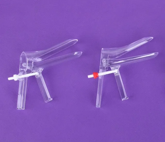 Disposable medical plastic LED vaginal speculum with light