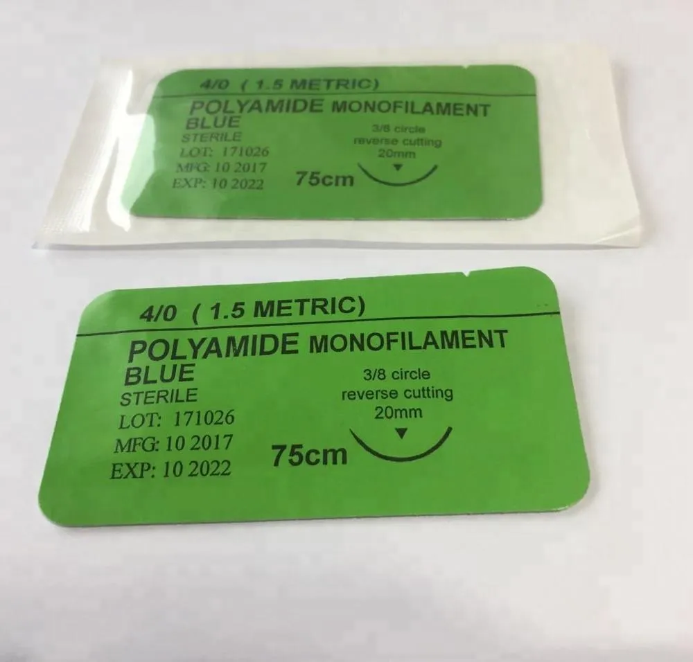 Disposable non-absorbable sterile Nylon monofilament surgical suture/sutures 4