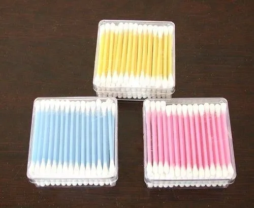 Cotton Buds Wooden/Plastic Stick Cotton Ear Stick Buds Sterile Cotton Swabs 6