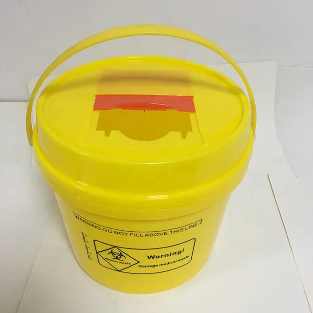 Medical disposable plastic disposal needle safe waste trash bin sharps containers