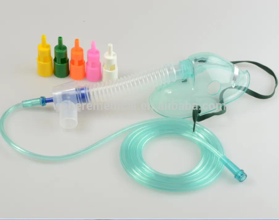 Transparent or green oxygen mask with tube 3