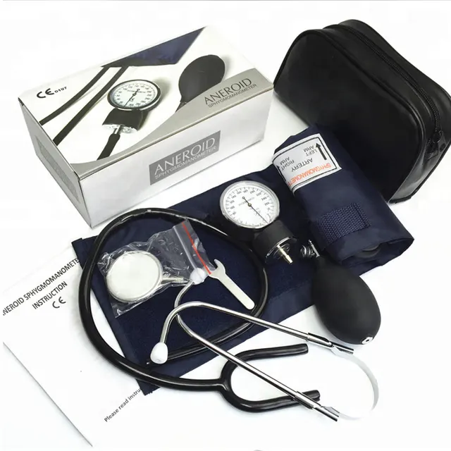 Medical standard OEM manual aneroid sphygmomanometer with stethoscope