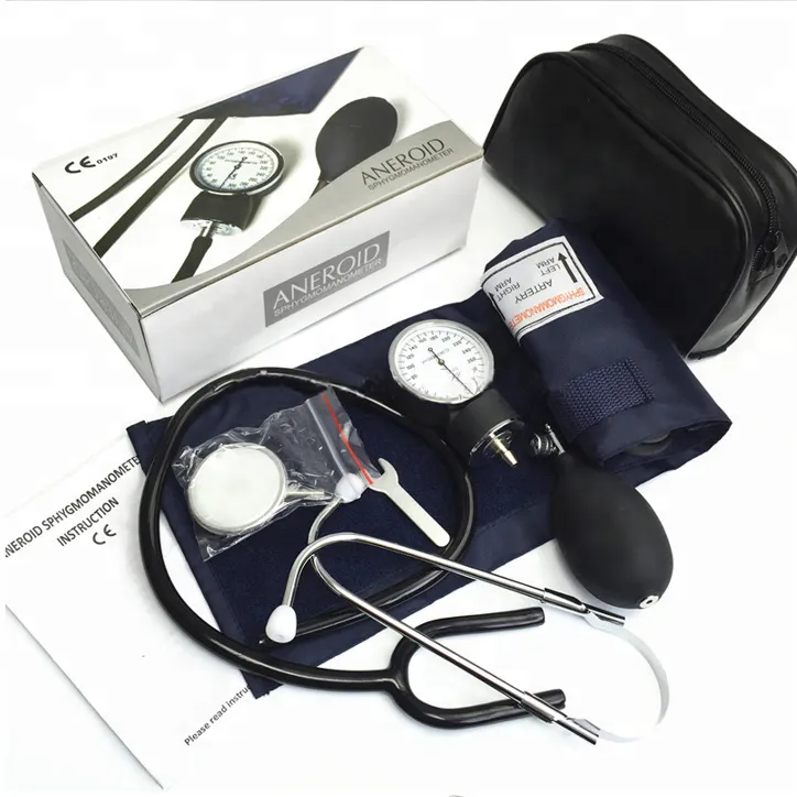 Medical standard OEM manual aneroid sphygmomanometer with stethoscope