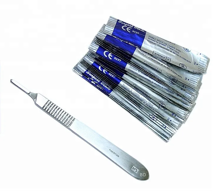 Sterile Stainless Steel Surgical Blade with Plastic Handle 4