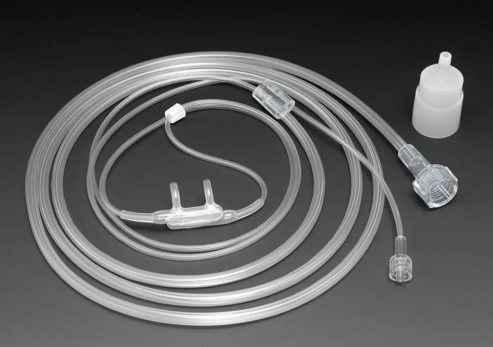 O2 / CO2 colored nasal oxygen cannula, combination O2 and CO2 sampling canula with all sizes 3