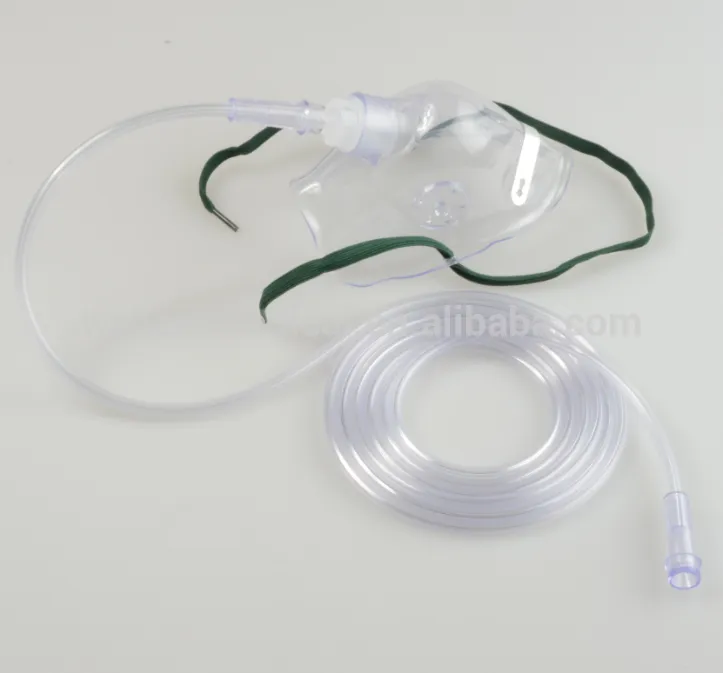 Transparent or green oxygen mask with tube 2