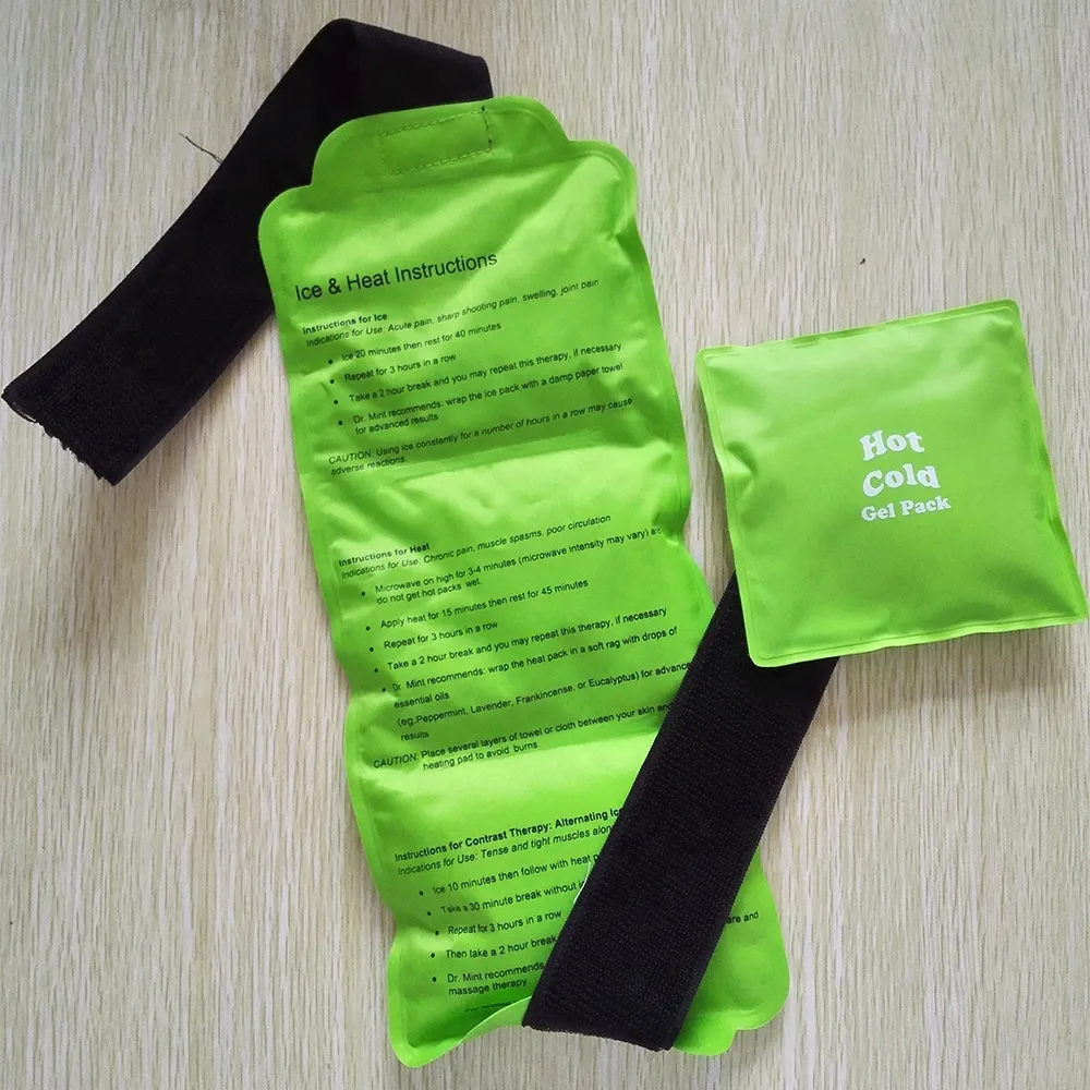 Therapy cool pack hot and cold pack flexible gel ice pack with adjsutment vel cro strap 3