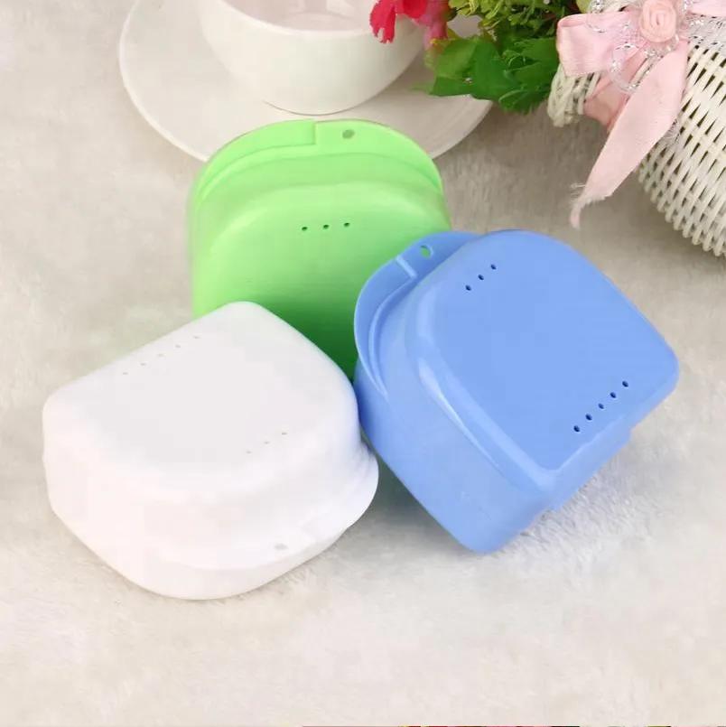 Dental material denture storage box for false teeth cleaner 2