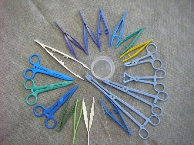 Colorful Disposable Plastic Forceps Tweezer with all sizes 6