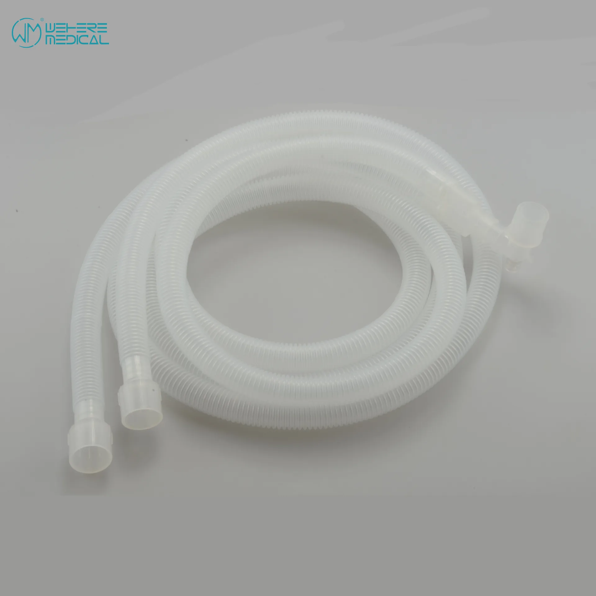 Disposable expandable medical corrugated tube standard connector breathing circuit