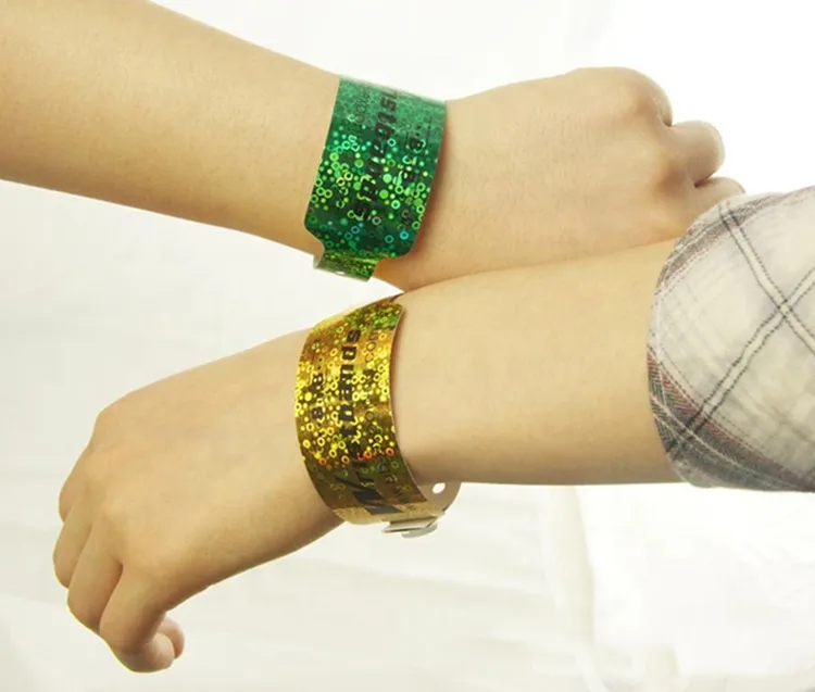 Paper fancy ID Bracelets colorful disposable Entrance Bar code Bracelets ID wristband 5