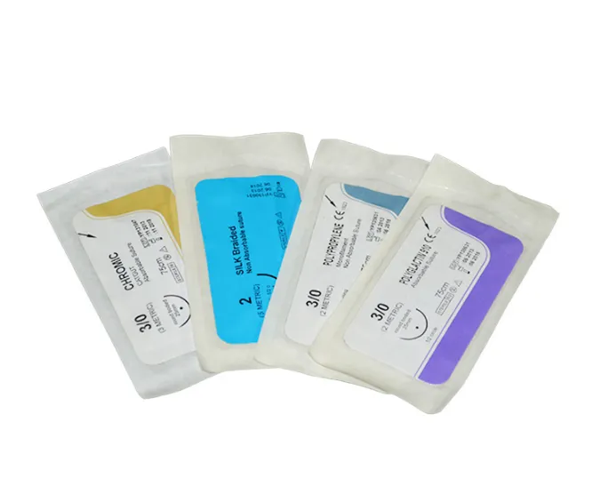 Absorbable/nonabsorbable medical silk Sutures surgical Chromic Catgut Sterile Medical Disposable Sutures Thread With Needle 4