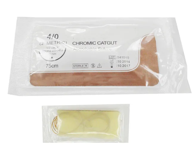 Absorbable Sutures surgical Chromic Catgut(CC) Sterile Medical Disposable Sutures Thread With Needle 6