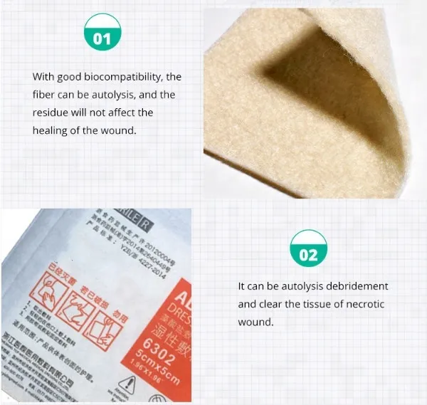 Absorbent Surgical Medical Calcium Bedsore Burn Sodium Alginate Wound Dressing 4