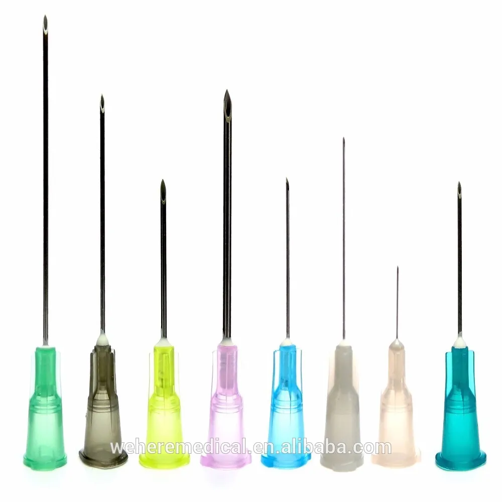 16G-30G Luer lock hub disposable hypodermic syringe needle sizes with CE,ISO