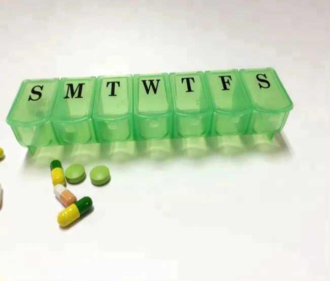One week 7case plastic pill containers/pill cases