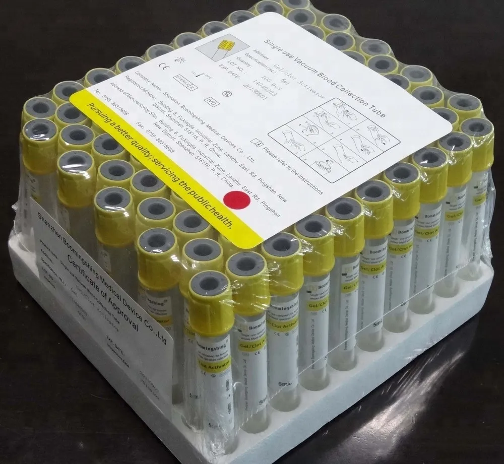 PET/Glass Gel and Clot Activator Vacuum Blood Tube With CE,ISO 3