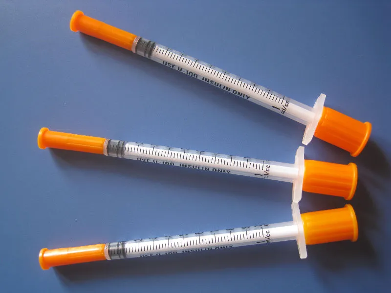 Disposable Orange Cap Insulin Syringe With needle 5