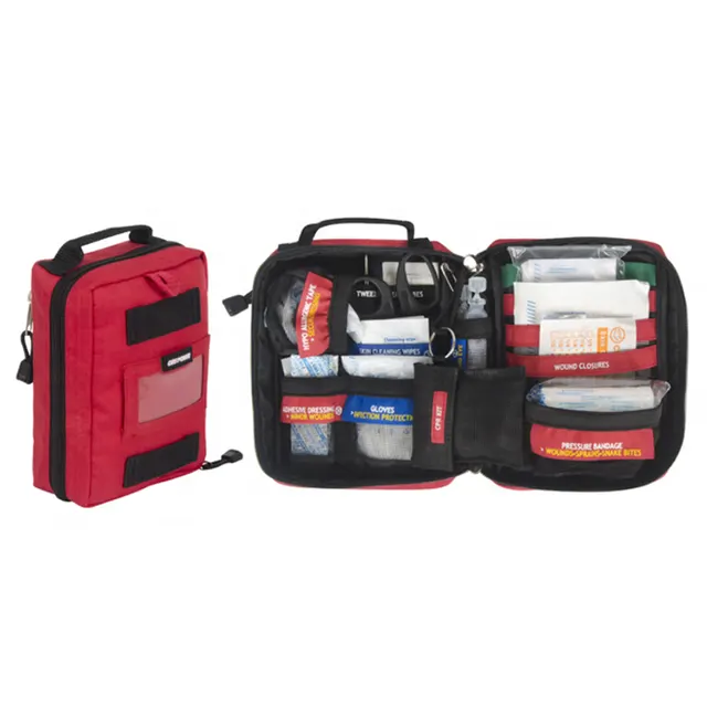 Medical small first aid kit for hiking, backpacking, camping, travel, car and cycling