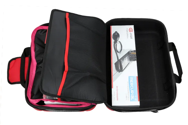 CE FDA ISO handle zipper EVA red portable travel car first aid kit bag 4