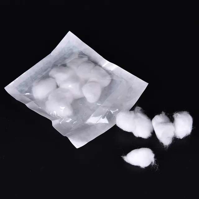Sterile absorbent medical cotton wool balls with all sizes
