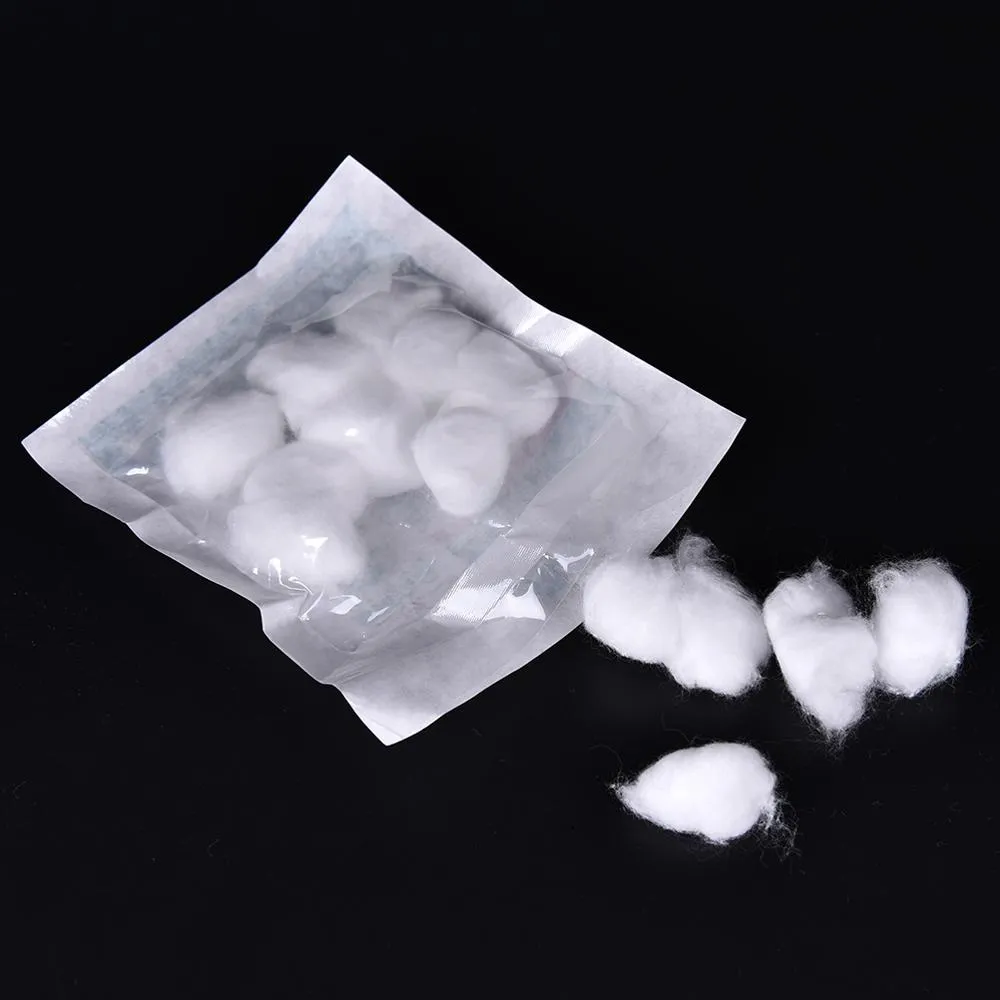 Sterile absorbent medical cotton wool balls with all sizes