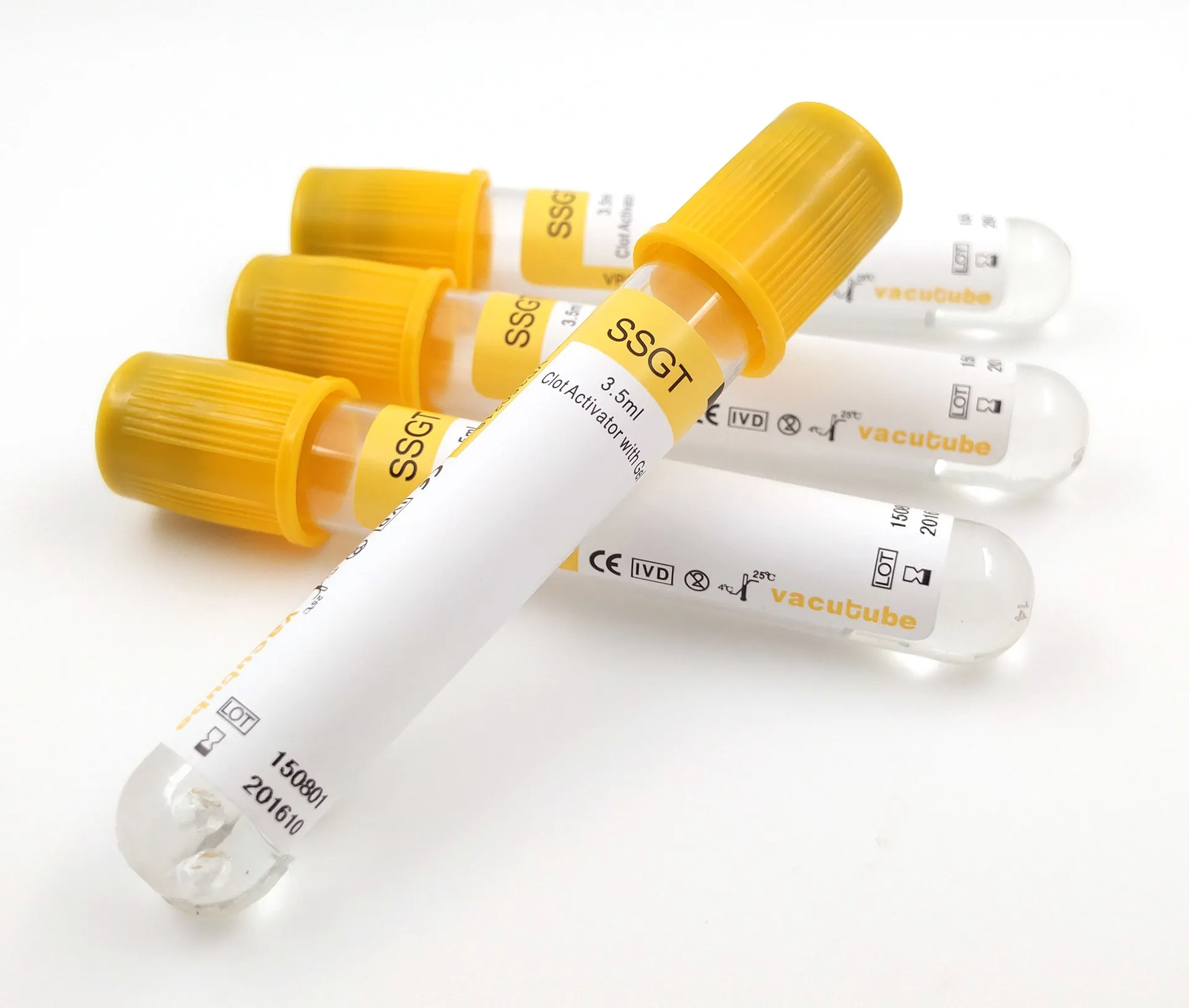 PET/Glass Gel and Clot Activator Vacuum Blood Tube With CE,ISO
