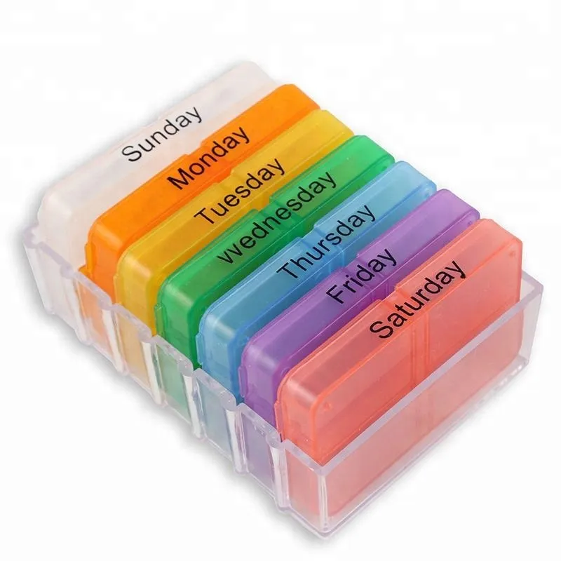 Pill Case weekly 7 Days Container Splitters Tablet Dispenser 28 Grids Drawer Pull Portable Travel Pill Box 4