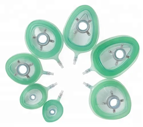 Disposable sterile medical grade pvc face anesthesia mask for hospital use with FDA,CE,ISO 5