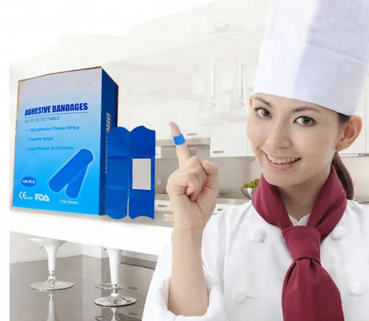 Blue Detectable Band Aid Adhesive Bandage First Aid Bandage for Food Packaging Worker for Wound Care 5