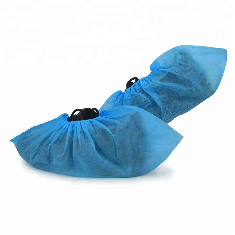 Non woven blue pp disposable shoe covers anti -skid and waterproof with FDA,CE,ISO 4