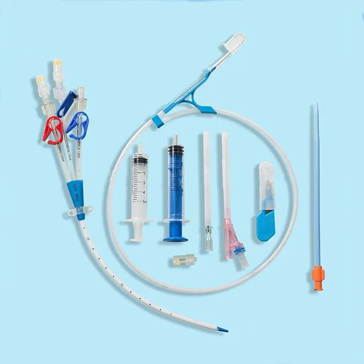 Disposable  Stainless Steel Guide Wire Triple-lumen  Hemodialysis Catheter Kits