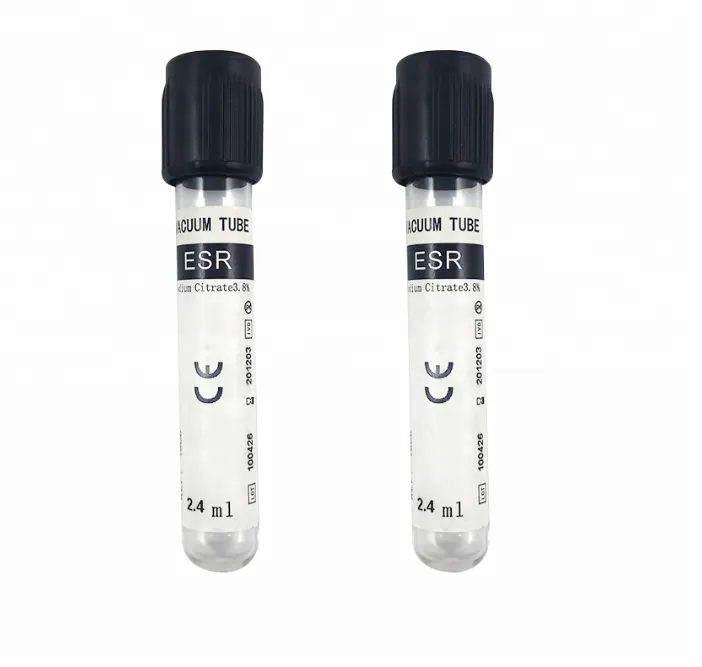 Vacutainer PET/Glass black ESR tube sodium citrate 1:4 With CE,ISO 3