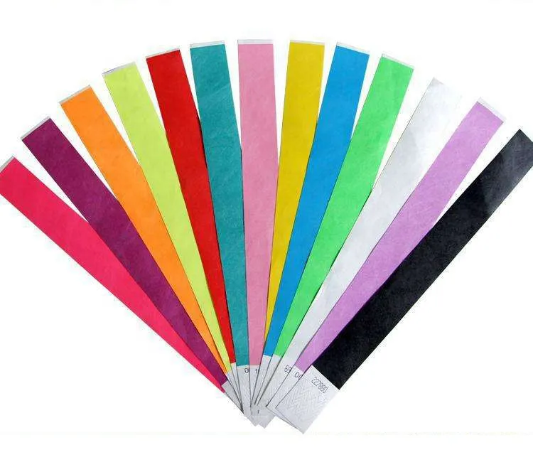 Paper fancy ID Bracelets colorful disposable Entrance Bar code Bracelets ID wristband 6