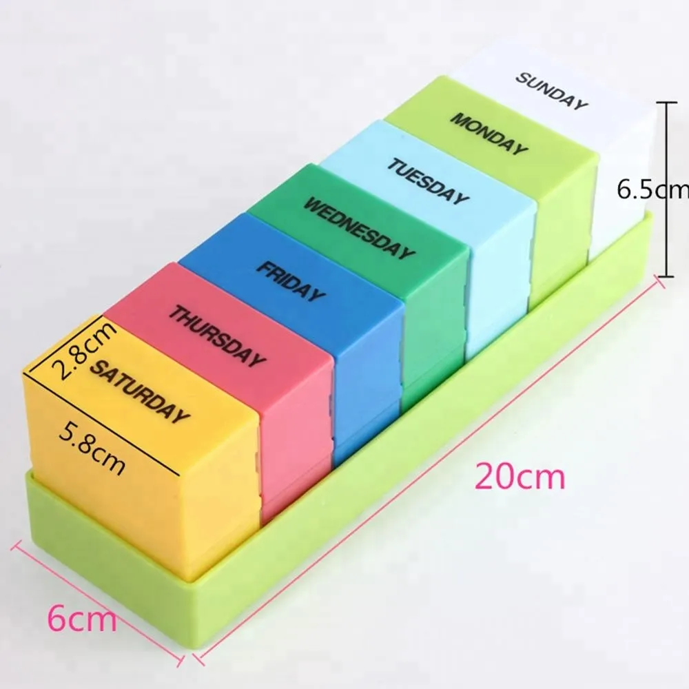 28 Grids 7 Days Weekly pill box Portable Plastic Tablet Pill Medicine Box 6
