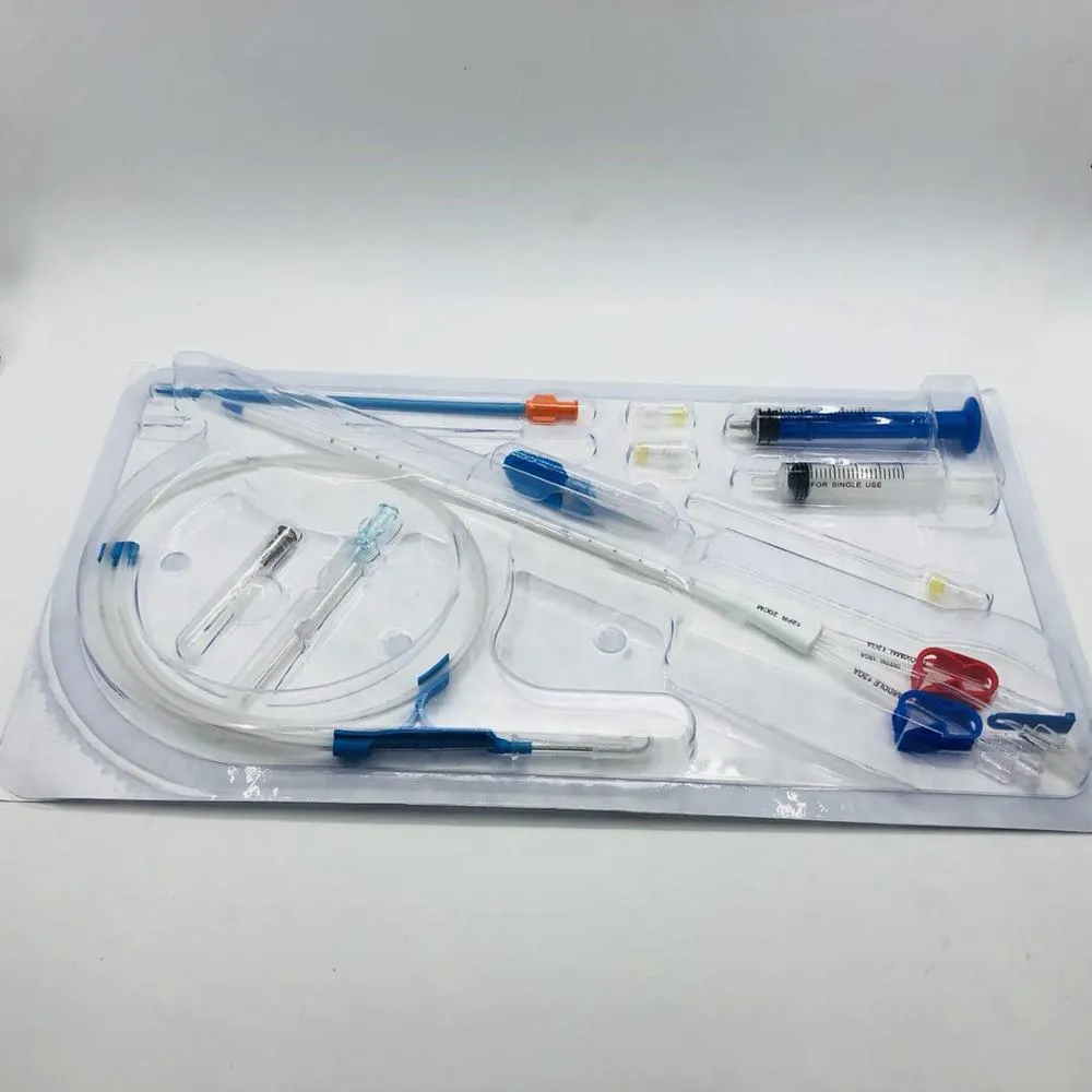 Disposable Stainless steel guide wire Double-lumen Hemodialysis Catheter Kits 5