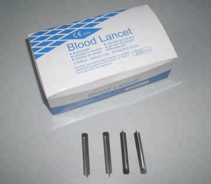 Disposable sterile stainless steel blood lancet with CE,ISO 3