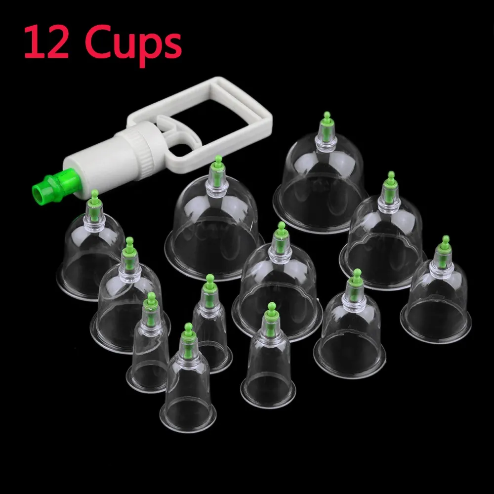 12pcs/set Chinese Health Care Medical Vacuum massage Cupping Therapy Cups Massage Body Relaxation Message Set 6