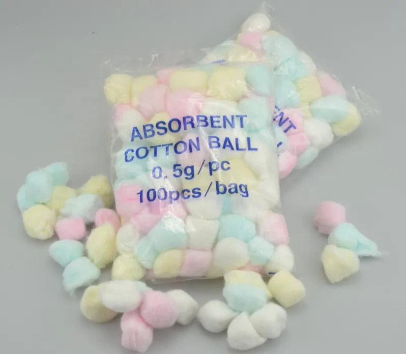 Disposable 100% Cotton Medical Surgical Colorful Absorbent Cotton Ball