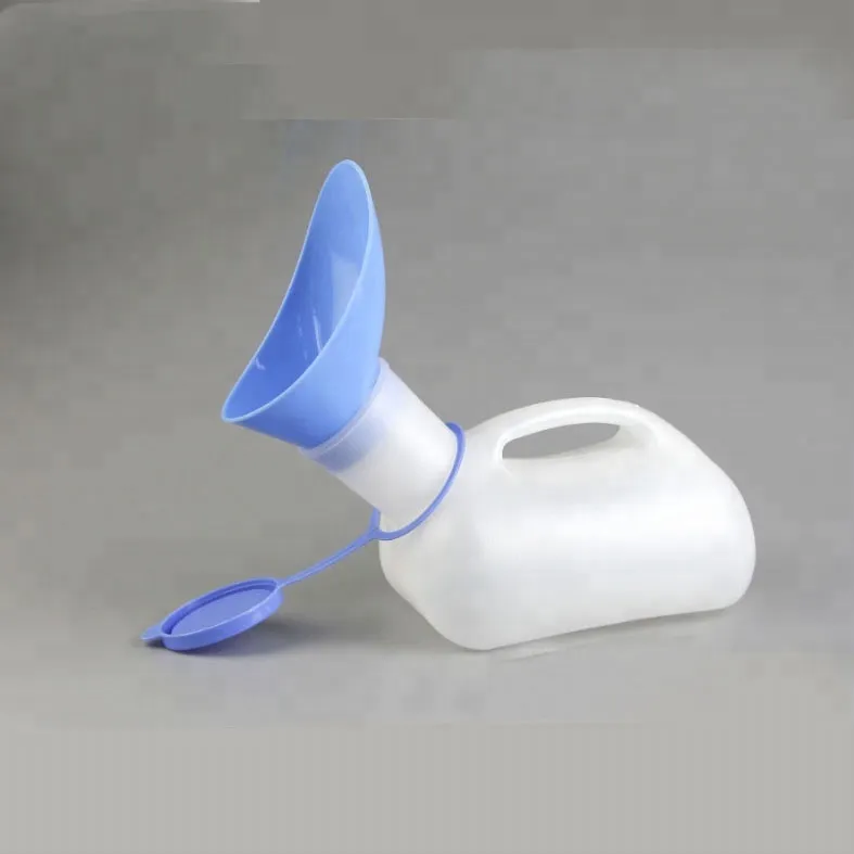 Disposable medical men women plastic urinal with cover cap