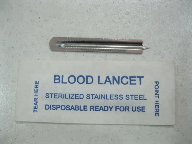 Disposable sterile stainless steel blood lancet with CE,ISO 6
