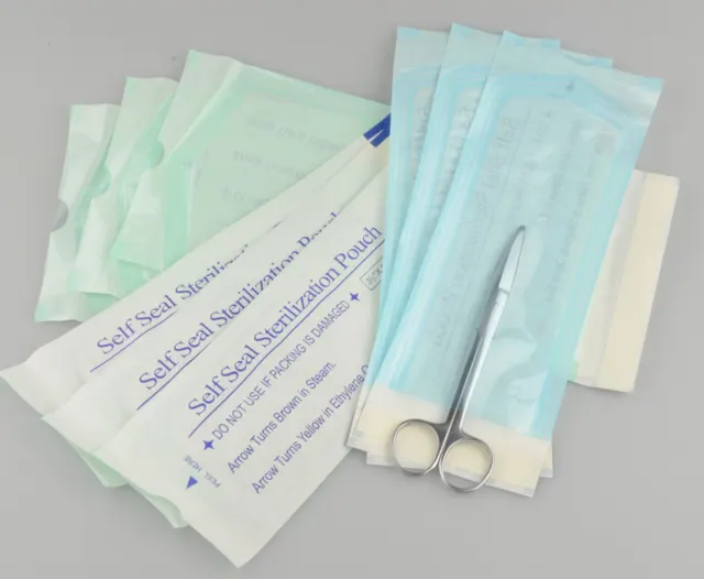 Disposable self sealing sterilization pouches